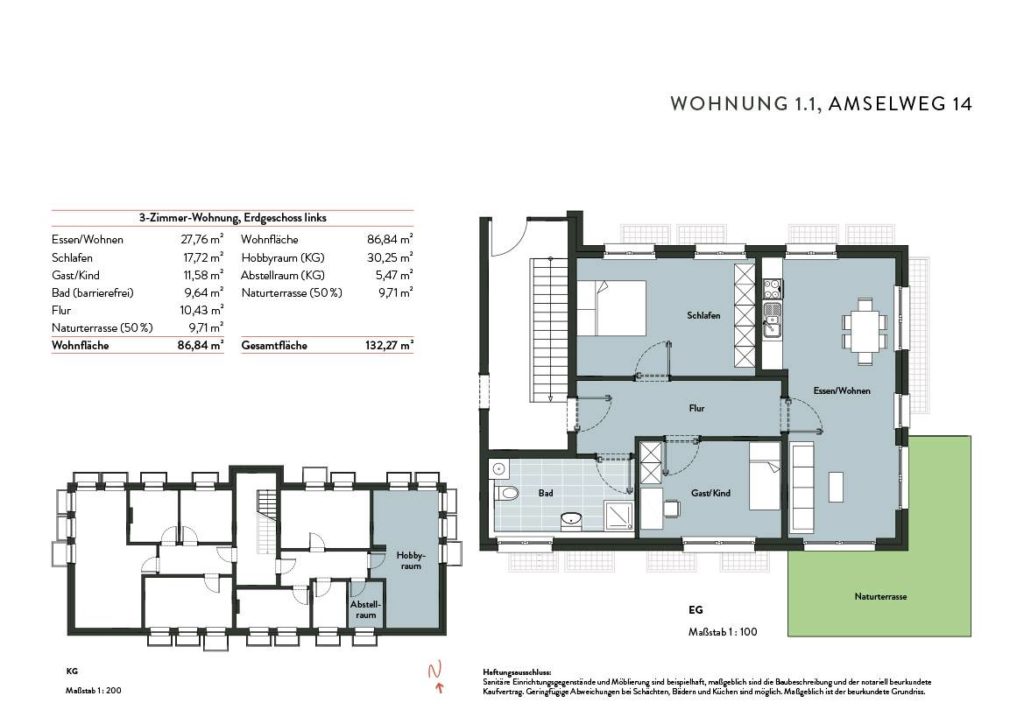 Grundriss Wohnung 1.1 Nr 14