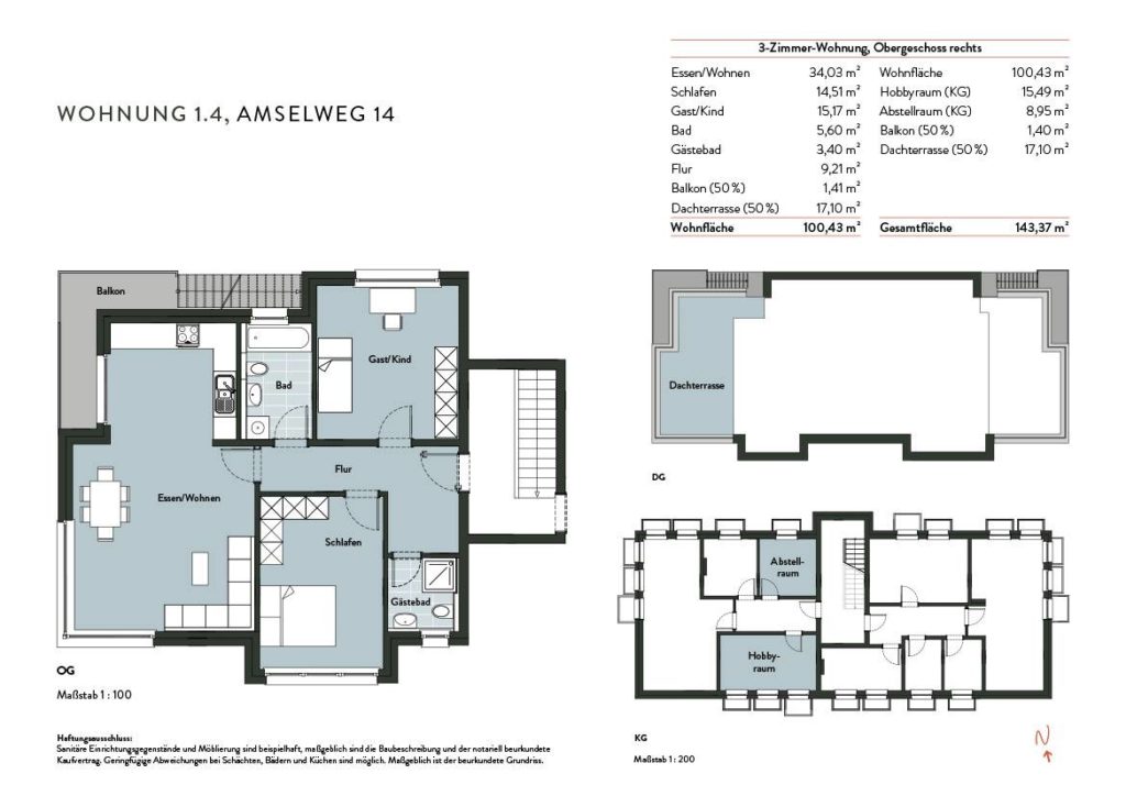 Grundriss Wohnung 1.4 Nr 14